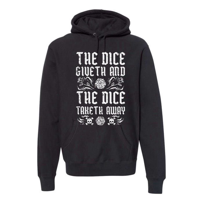 Rpg Giveth Taketh Funny Gamer Premium Hoodie