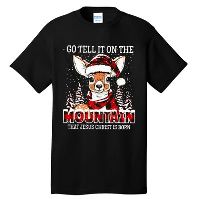 Reindeer Go Tell It On The Mountain That Jesus Christ Tall T-Shirt