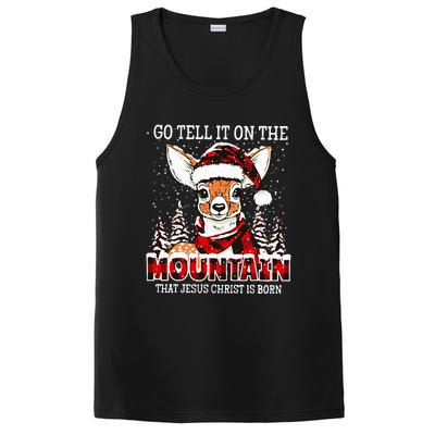 Reindeer Go Tell It On The Mountain That Jesus Christ PosiCharge Competitor Tank