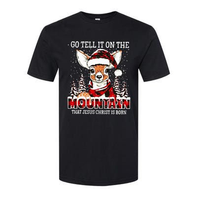 Reindeer Go Tell It On The Mountain That Jesus Christ Softstyle CVC T-Shirt