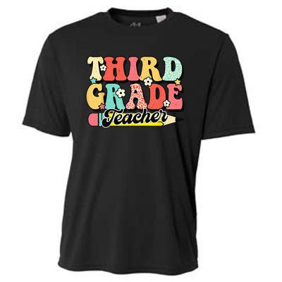 Retro Groovy Third Grade Teacher First Day 3rd Grade Cooling Performance Crew T-Shirt