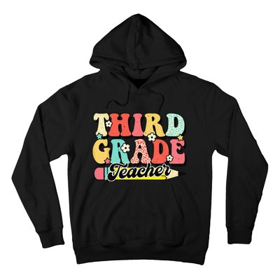 Retro Groovy Third Grade Teacher First Day 3rd Grade Hoodie