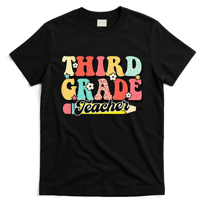 Retro Groovy Third Grade Teacher First Day 3rd Grade T-Shirt