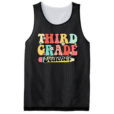 Retro Groovy Third Grade Teacher First Day 3rd Grade Mesh Reversible Basketball Jersey Tank