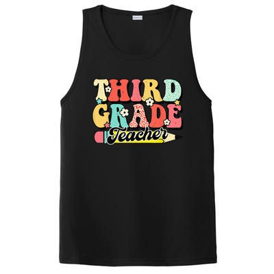 Retro Groovy Third Grade Teacher First Day 3rd Grade PosiCharge Competitor Tank