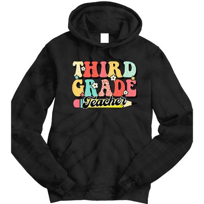 Retro Groovy Third Grade Teacher First Day 3rd Grade Tie Dye Hoodie