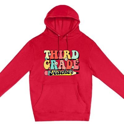 Retro Groovy Third Grade Teacher First Day 3rd Grade Premium Pullover Hoodie