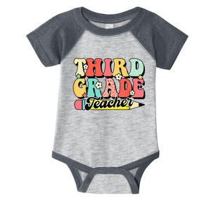 Retro Groovy Third Grade Teacher First Day 3rd Grade Infant Baby Jersey Bodysuit