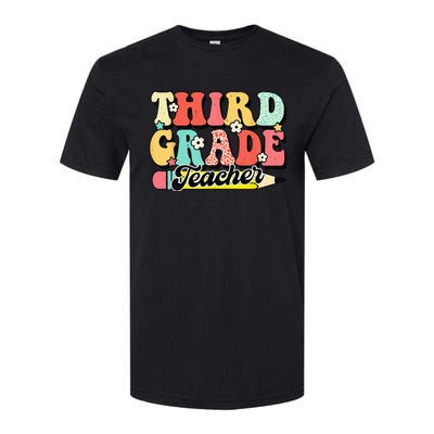 Retro Groovy Third Grade Teacher First Day 3rd Grade Softstyle CVC T-Shirt