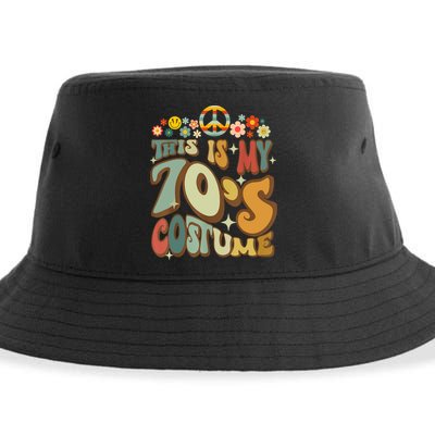 Retro Groovy This Is My 70's Costume Funny 70s Party Vintage Sustainable Bucket Hat