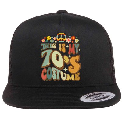 Retro Groovy This Is My 70's Costume Funny 70s Party Vintage Flatbill Hat