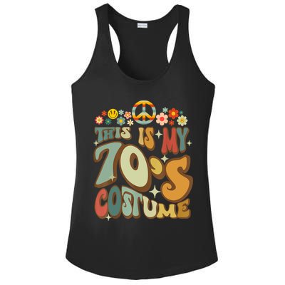 Retro Groovy This Is My 70's Costume Funny 70s Party Vintage Ladies PosiCharge Competitor Racerback Tank