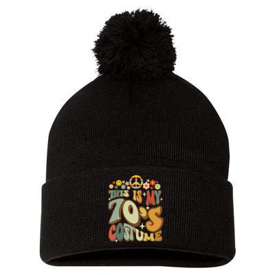 Retro Groovy This Is My 70's Costume Funny 70s Party Vintage Pom Pom 12in Knit Beanie
