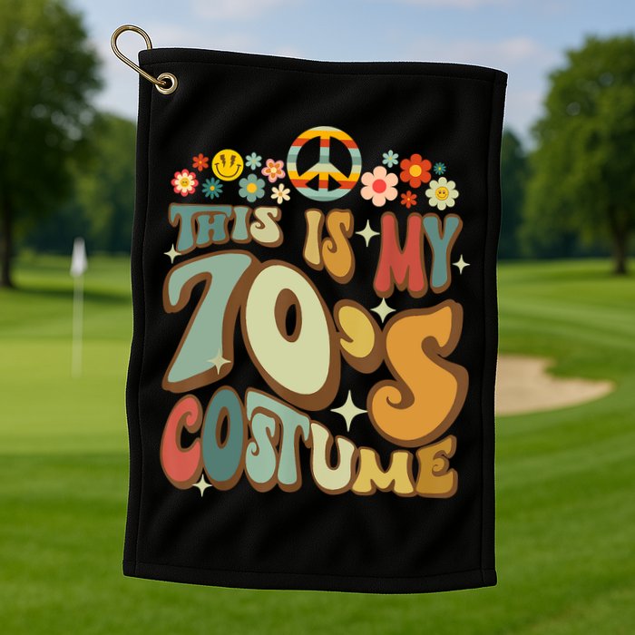 Retro Groovy This Is My 70's Costume Funny 70s Party Vintage Golf Towel