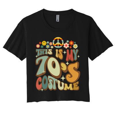 Retro Groovy This Is My 70's Costume Funny 70s Party Vintage Crop Top
