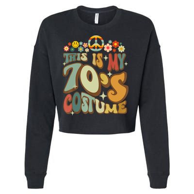 Retro Groovy This Is My 70's Costume Funny 70s Party Vintage Cropped Pullover Crew