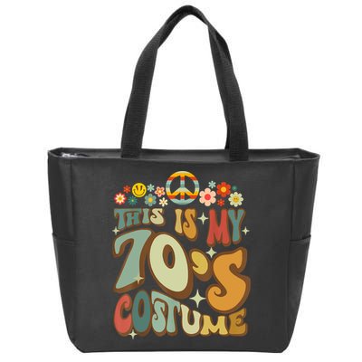 Retro Groovy This Is My 70's Costume Funny 70s Party Vintage Zip Tote Bag