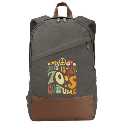 Retro Groovy This Is My 70's Costume Funny 70s Party Vintage Cotton Canvas Backpack
