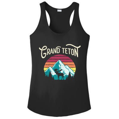 Retro Grand Teton National Park Wy Mountain State Cute Gift Ladies PosiCharge Competitor Racerback Tank