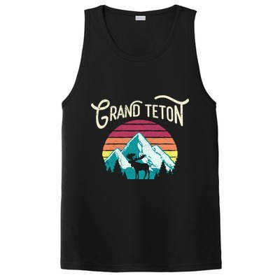 Retro Grand Teton National Park Wy Mountain State Cute Gift PosiCharge Competitor Tank