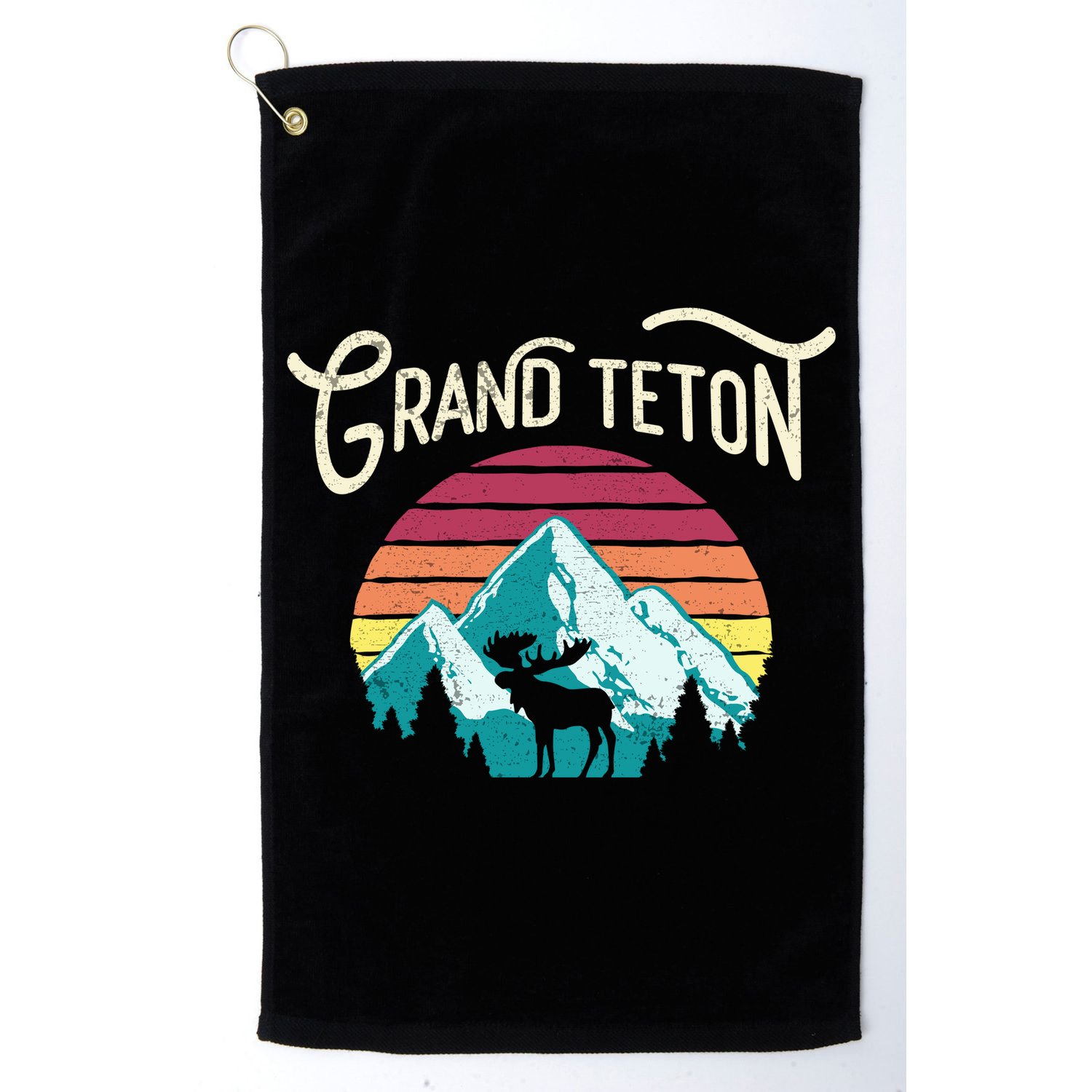 Retro Grand Teton National Park Wy Mountain State Cute Gift Golf Towel