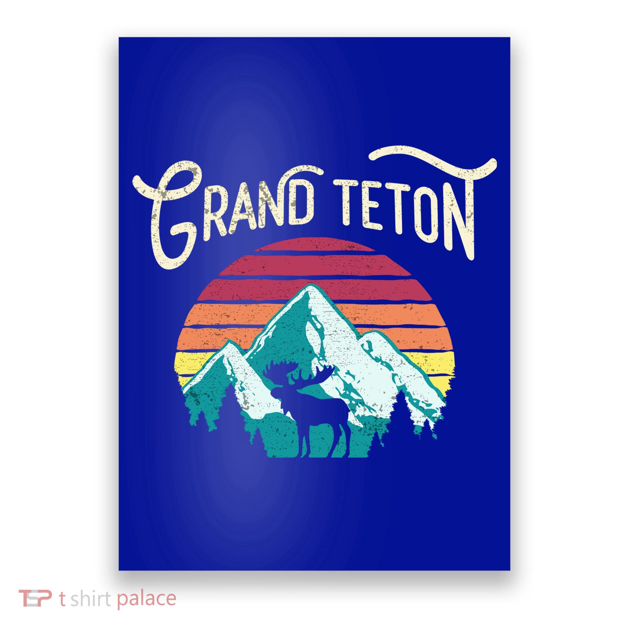 Retro Grand Teton National Park Wy Mountain State Cute Gift Poster