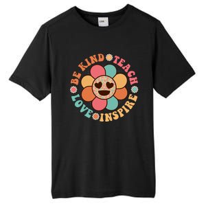 Retro Groovy Teacher Be Kind Teach Love Inspire Gift Tall Fusion ChromaSoft Performance T-Shirt