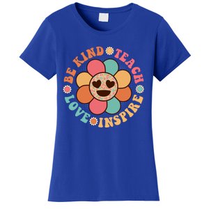 Retro Groovy Teacher Be Kind Teach Love Inspire Gift Women's T-Shirt