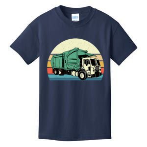 Retro Garbage Truck Dump Trash Collector Recycling Lover Kids T-Shirt