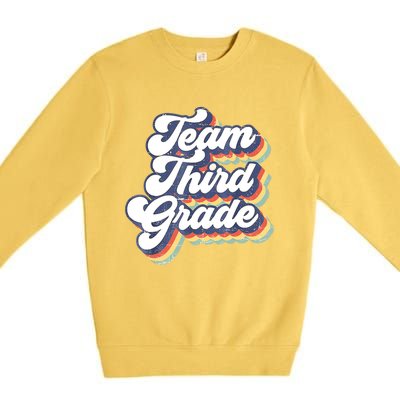 Retro Groovy Team Third Grade Back To School Teacher Student Gift Premium Crewneck Sweatshirt