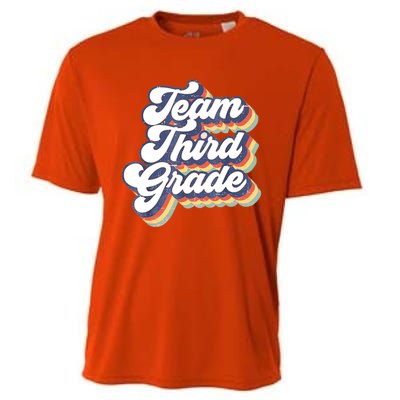 Retro Groovy Team Third Grade Back To School Teacher Student Gift Cooling Performance Crew T-Shirt