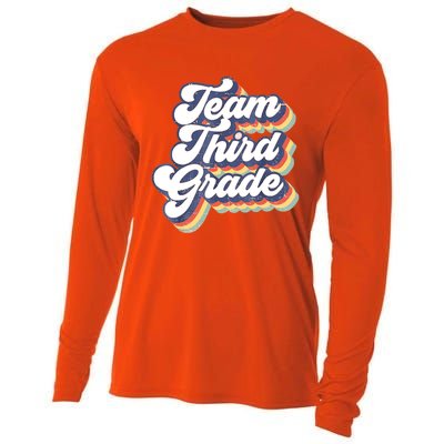 Retro Groovy Team Third Grade Back To School Teacher Student Gift Cooling Performance Long Sleeve Crew