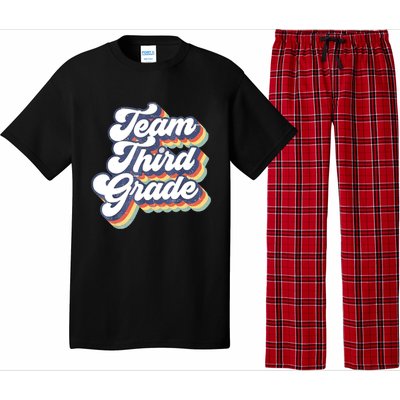 Retro Groovy Team Third Grade Back To School Teacher Student Gift Pajama Set