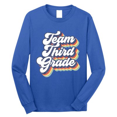 Retro Groovy Team Third Grade Back To School Teacher Student Gift Long Sleeve Shirt