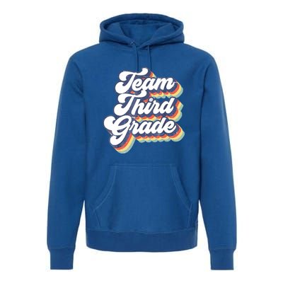 Retro Groovy Team Third Grade Back To School Teacher Student Gift Premium Hoodie