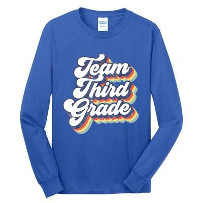 Retro Groovy Team Third Grade Back To School Teacher Student Gift Tall Long Sleeve T-Shirt