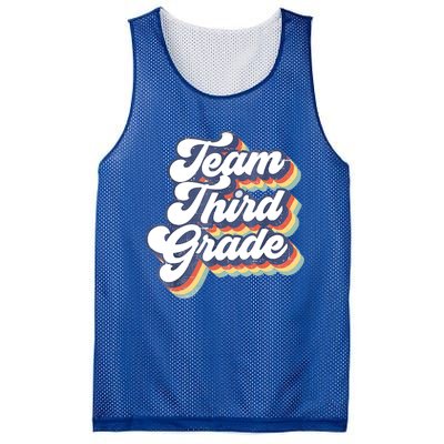 Retro Groovy Team Third Grade Back To School Teacher Student Gift Mesh Reversible Basketball Jersey Tank