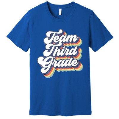 Retro Groovy Team Third Grade Back To School Teacher Student Gift Premium T-Shirt