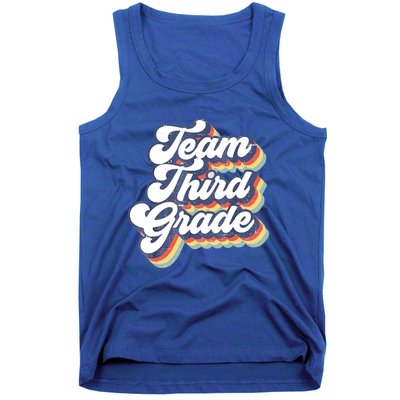 Retro Groovy Team Third Grade Back To School Teacher Student Gift Tank Top