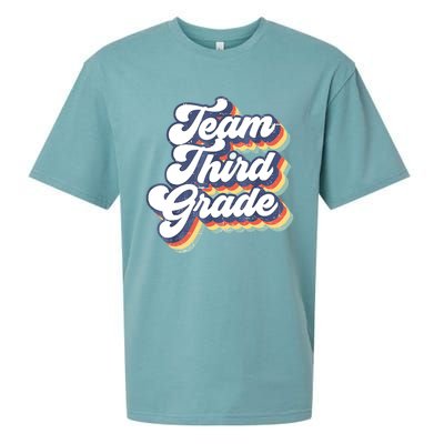 Retro Groovy Team Third Grade Back To School Teacher Student Gift Sueded Cloud Jersey T-Shirt