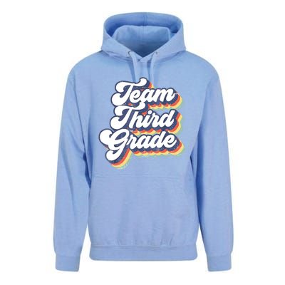 Retro Groovy Team Third Grade Back To School Teacher Student Gift Unisex Surf Hoodie