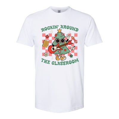 Retro Groovy Teacher Christmas Rockin' Around The Classroom  Softstyle CVC T-Shirt