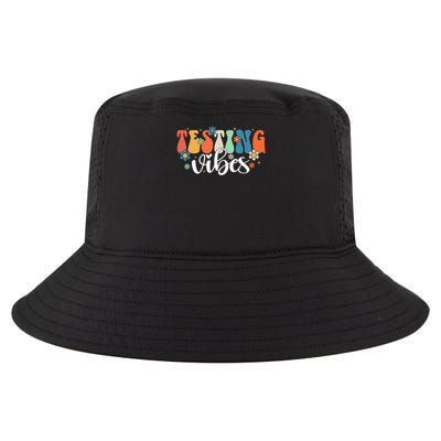 Retro Groovy Testing Vibes Rock The Test Testing Day Teacher Student Cool Comfort Performance Bucket Hat
