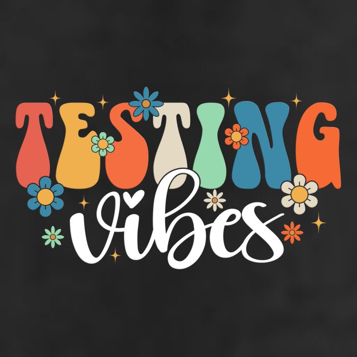 Retro Groovy Testing Vibes Rock The Test Testing Day Teacher Student Knit Cap Winter Beanie