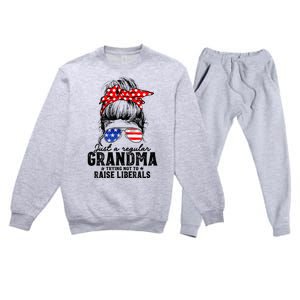 Regular Grandma Trying Not To Raise Liberals Voted For Trump Premium Crewneck Sweatsuit Set