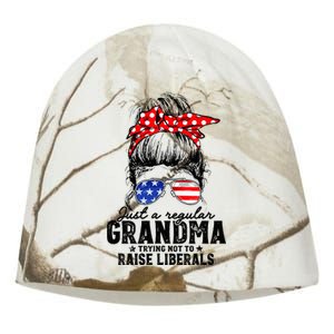 Regular Grandma Trying Not To Raise Liberals Voted For Trump Kati - Camo Knit Beanie