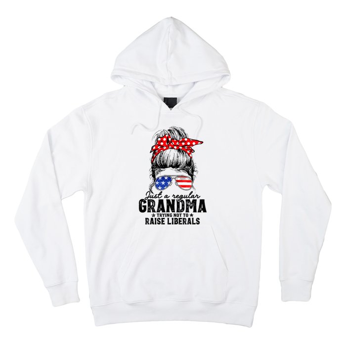 Regular Grandma Trying Not To Raise Liberals Voted For Trump Hoodie