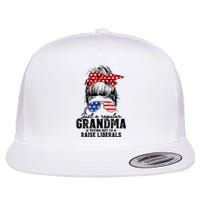 Regular Grandma Trying Not To Raise Liberals Voted For Trump Flat Bill Trucker Hat