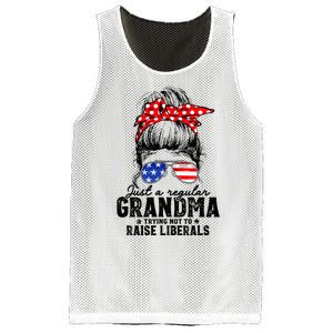 Regular Grandma Trying Not To Raise Liberals Voted For Trump Mesh Reversible Basketball Jersey Tank