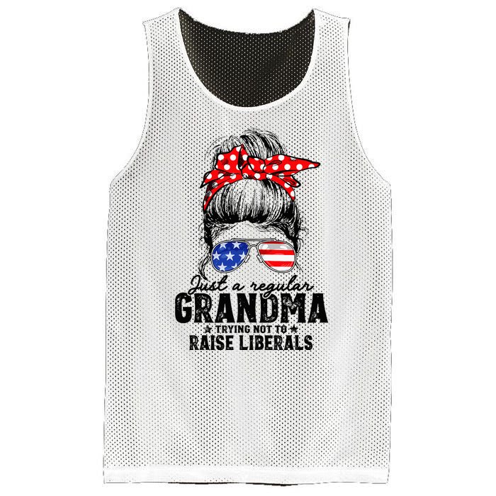 Regular Grandma Trying Not To Raise Liberals Voted For Trump Mesh Reversible Basketball Jersey Tank